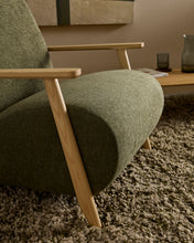 Load image into Gallery viewer, Meghan armchair in green chenille and with solid beech wood in a natural finish FSC Mix Credit - image 10
