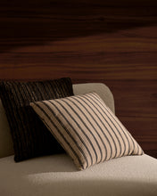 Load image into Gallery viewer, Caliu beige and grey striped silk and cotton, 45 x 45 cm