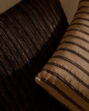 Load image into Gallery viewer, Caliu beige and grey striped silk and cotton, 45 x 45 cm - image 2
