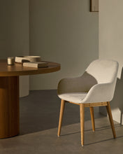 Load image into Gallery viewer, Konna chair in beige with solid ash wood legs in a natural finish - image 9