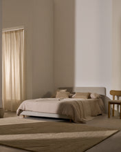Load image into Gallery viewer, Pearl chenille Valma bed with removable cover and solid beech wood legs for a 160 x 200 cm mattress - image 5