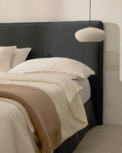 Load image into Gallery viewer, Anthracite grey linen and cotton Jaira bed with removable cover for a 180 x 200 cm FSC Mix Credit mattress - image 6
