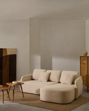 Load image into Gallery viewer, Laira 3-seater sofa bed with right chaise longue in ecru chenille 246cm FSC Mix Credit - image 8