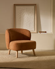 Load image into Gallery viewer, Ulit armchair in terracotta chenille with solid beech wood legs in a natural finish - image 9
