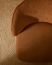 Load image into Gallery viewer, Ulit armchair in terracotta chenille with solid beech wood legs in a natural finish - image 10