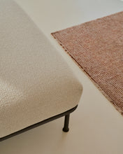 Load image into Gallery viewer, Aurum ecru chenille footrest with matte grey metal base 85 x 85cm FSC Mix Credit - image 4