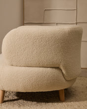 Load image into Gallery viewer, Luisa armchair in ecru boucle with solid beech wood legs 90 cm - image 6