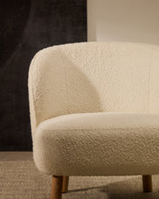 Load image into Gallery viewer, Ulit armchair in white bouclé with solid beech wood legs in a natural finish - image 9