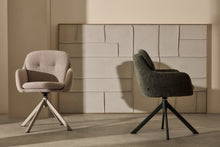 Load image into Gallery viewer, Lexa swivel chair in beige chenille and steel legs in a beige finish - image 7