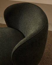 Load image into Gallery viewer, Ulit armchair in green chenille with solid beech wood legs in a natural finish - image 10