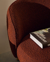 Load image into Gallery viewer, Ulit armchair in terracotta bouclé with solid beech wood legs in a natural finish - image 10