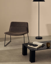 Load image into Gallery viewer, Zahara brown armchair and steel in a black finish, 100% FSC - image 5