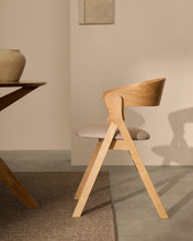 Load image into Gallery viewer, Godia chair in ash veneer with a natural finish and beige chenille - image 9