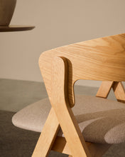 Load image into Gallery viewer, Godia chair in ash veneer with a natural finish and beige chenille - image 10