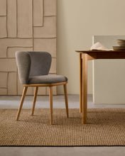 Load image into Gallery viewer, Ciselia chair brown chenille and solid ash wood natural tone finish FSC Mix Credit - image 5