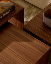 Load image into Gallery viewer, Litto set of 3 walnut veneer FSC Mix Credit nesting tables 60 x 40 / 51 x 36 / 42 x 31 cm - image 4