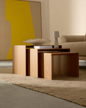 Load image into Gallery viewer, Litto set of 3 oak veneer nesting tables FSC Mix Credit 60 x 40 / 51 x 36 / 42 x 31 cm - image 4