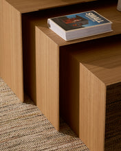 Load image into Gallery viewer, Litto set of 3 oak veneer nesting tables FSC Mix Credit 60 x 40 / 51 x 36 / 42 x 31 cm - image 5