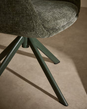 Load image into Gallery viewer, Lexa swivel chair in green chenille and steel legs in a green finish - image 6
