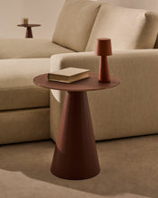 Load image into Gallery viewer, Wilshire side table with frosted tempered glass and matt terracotta painted steel finish Ø50cm - image 2