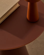 Load image into Gallery viewer, Wilshire side table with frosted tempered glass and matt terracotta painted steel finish Ø50cm - image 3