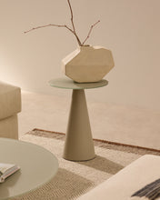 Load image into Gallery viewer, Wilshire side table with frosted tempered glass and steel with matt grey painted finish Ø35cm - image 2