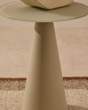 Load image into Gallery viewer, Wilshire side table with frosted tempered glass and steel with matt grey painted finish Ø35cm - image 3
