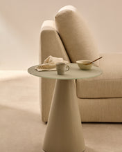 Load image into Gallery viewer, Wilshire tempered glass and metal side table with a matte grey finish, Ø 50 cm - image 2