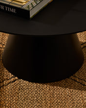 Load image into Gallery viewer, Wilshire tempered glass and metal coffee table with a black finish, Ø 80 cm - image 4