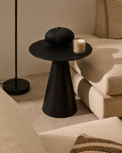 Load image into Gallery viewer, Wilshire tempered glass and metal side table with a black finish, Ø 50 cm - image 2