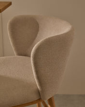 Load image into Gallery viewer, Ciselia stool beige chenille and solid ash wood natural tone finish FSC Mix Credit 65 cm - image 10