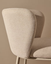 Load image into Gallery viewer, Ciselia stool in beige chenille and beige steel, height 75 cm, FSC Mix Credit - image 6