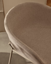 Load image into Gallery viewer, Yvette stool in beige chenille and steel legs in a beige finish, 65 cm high - image 6