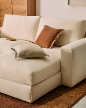 Load image into Gallery viewer, Alea ecru chenille 3-seater modular sofa with right chaise longue and removable cover 220cm - image 7