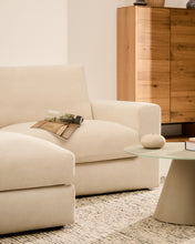 Load image into Gallery viewer, Alea ecru chenille 3-seater modular sofa with left chaise longue and removable cover 220cm - image 6