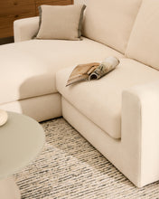 Load image into Gallery viewer, Alea ecru chenille 3-seater modular sofa with left chaise longue and removable cover 220cm - image 7