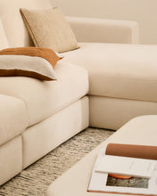 Load image into Gallery viewer, Alea ecru chenille 4-seater modular sofa with right chaise longue and removable cover 310cm - image 6