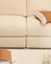Load image into Gallery viewer, Alea ecru chenille 4-seater modular sofa with right chaise longue and removable cover 310cm - image 7