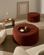 Load image into Gallery viewer, Kaeli footrest with removable cover in terracotta bouclé Ø 90 cm - image 2