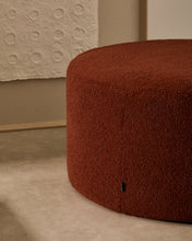 Load image into Gallery viewer, Kaeli footrest with removable cover in terracotta bouclé Ø 90 cm - image 4