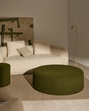 Load image into Gallery viewer, Kaeli footrest with removable cover in green bouclé Ø 120 cm - image 2