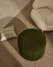 Load image into Gallery viewer, Kaeli footrest cover in green bouclé Ø 43 cm - image 3