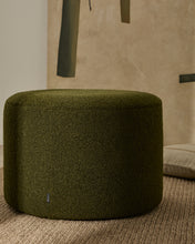 Load image into Gallery viewer, Kaeli footrest with removable cover in green bouclé Ø 60 cm - image 2