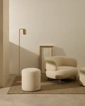 Load image into Gallery viewer, Kaeli footrest with removable cover in ecru bouclé Ø 43 cm - image 2
