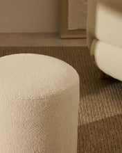 Load image into Gallery viewer, Kaeli footrest with removable cover in ecru bouclé Ø 43 cm - image 3