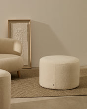 Load image into Gallery viewer, Kaeli footrest with removable cover in ecru bouclé Ø 60 cm - image 2