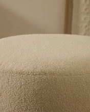 Load image into Gallery viewer, Kaeli footrest with removable cover in ecru bouclé Ø 60 cm - image 3
