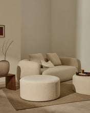 Load image into Gallery viewer, Kaeli footrest with removable cover in ecru bouclé Ø 90 cm - image 2