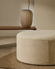 Load image into Gallery viewer, Kaeli footrest with removable cover in ecru bouclé Ø 90 cm - image 4