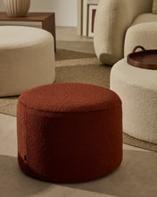 Load image into Gallery viewer, Kaeli footrest with removable cover in terracotta bouclé Ø 60 cm - image 2